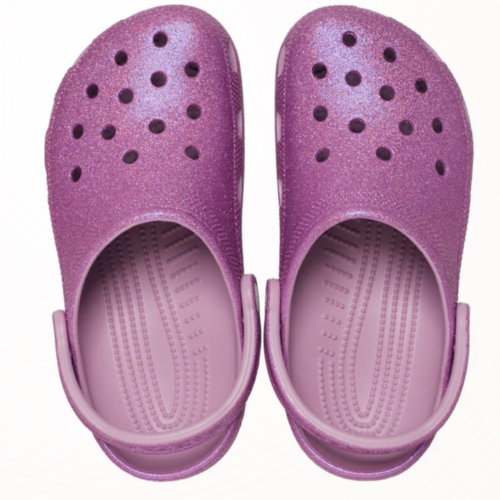 CROCS Purple Glitter Mules